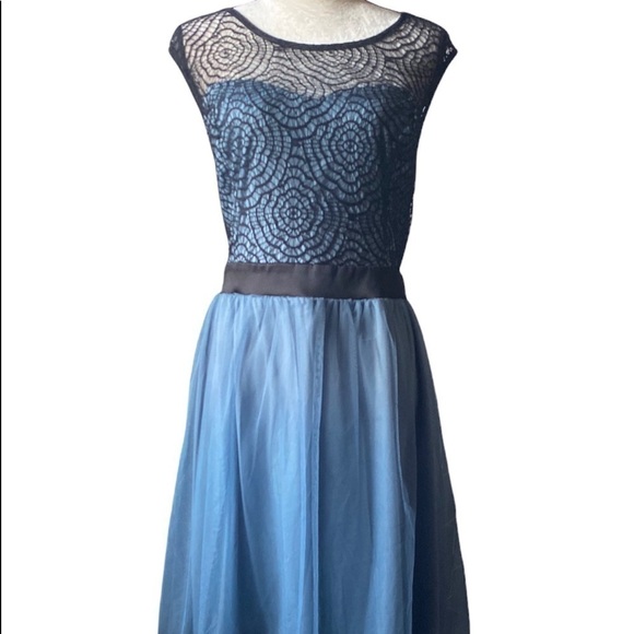 COPY - MYSTIC-BLUE AND BLACK DRESS-SIZE 2X - Picture 1 of 9